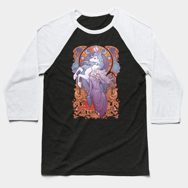 Lady Amalthea - The Last Unicorn Baseball T-Shirt by Medusa Dollmaker